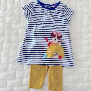NWOT Baby Boden matching appliqué dress and leggings